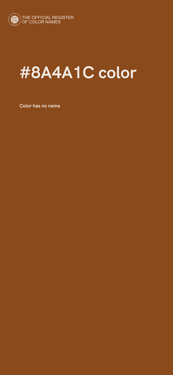 #8A4A1C color image