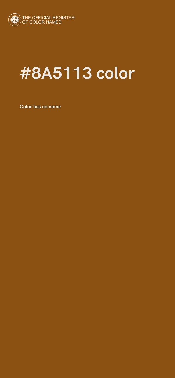#8A5113 color image