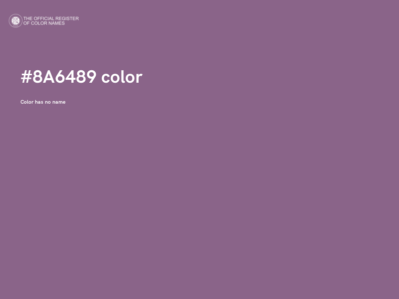 #8A6489 color image