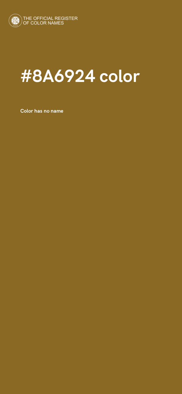 #8A6924 color image