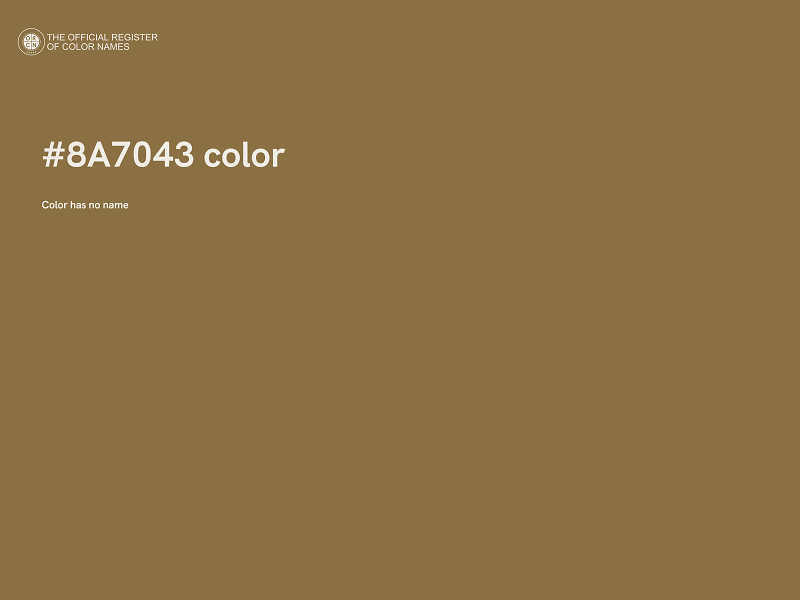 #8A7043 color image