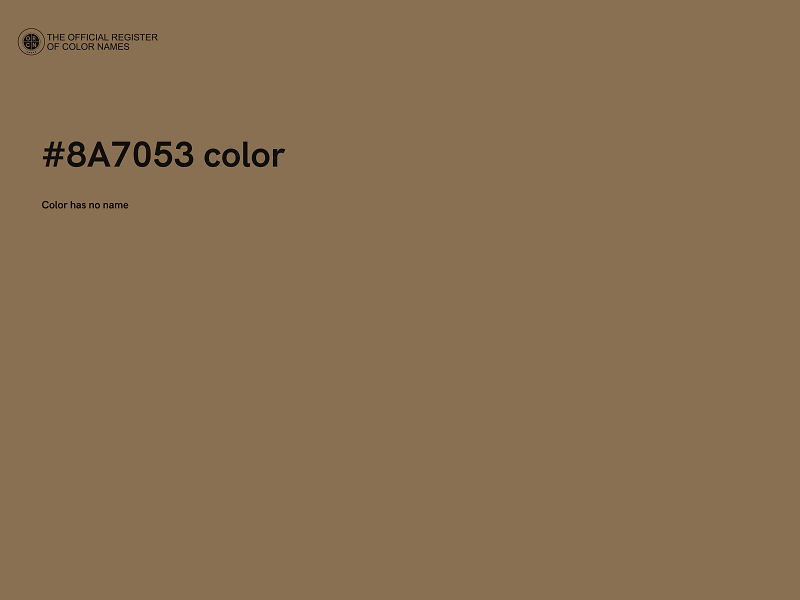 #8A7053 color image