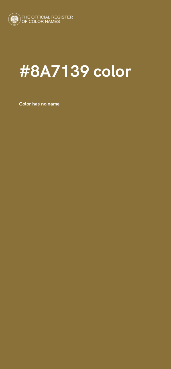 #8A7139 color image