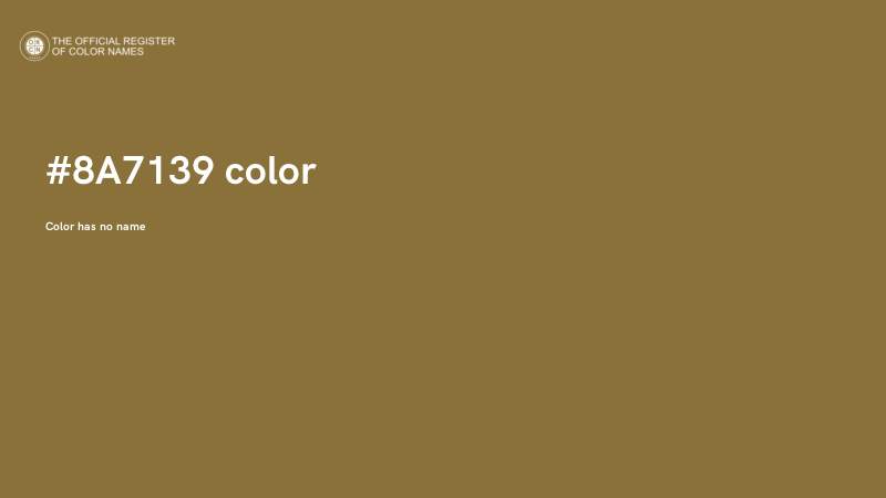 #8A7139 color image