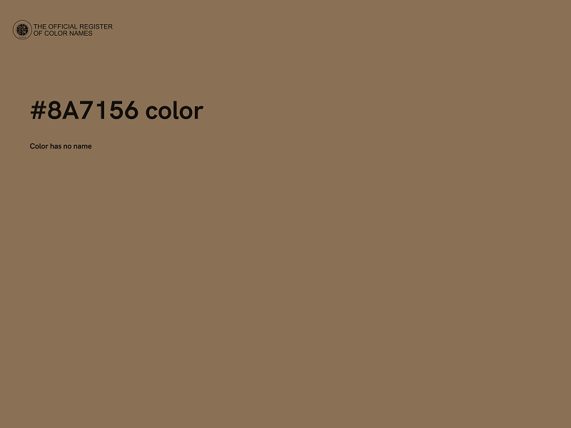 #8A7156 color image