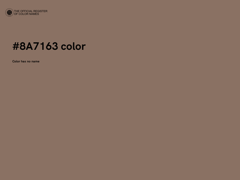 #8A7163 color image