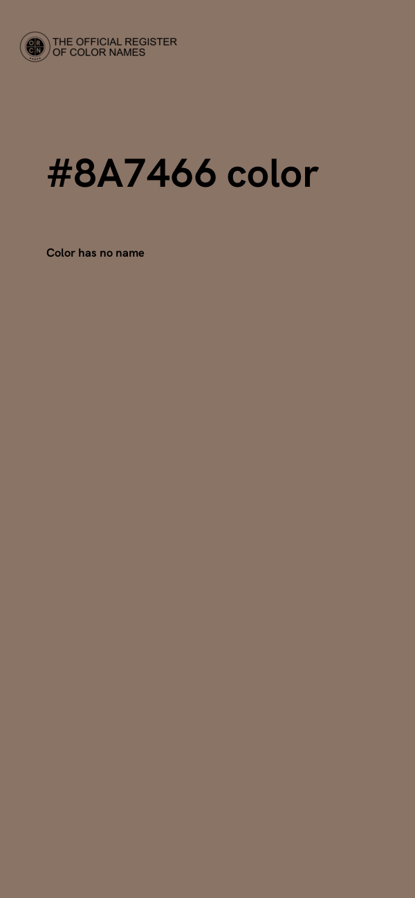 #8A7466 color image