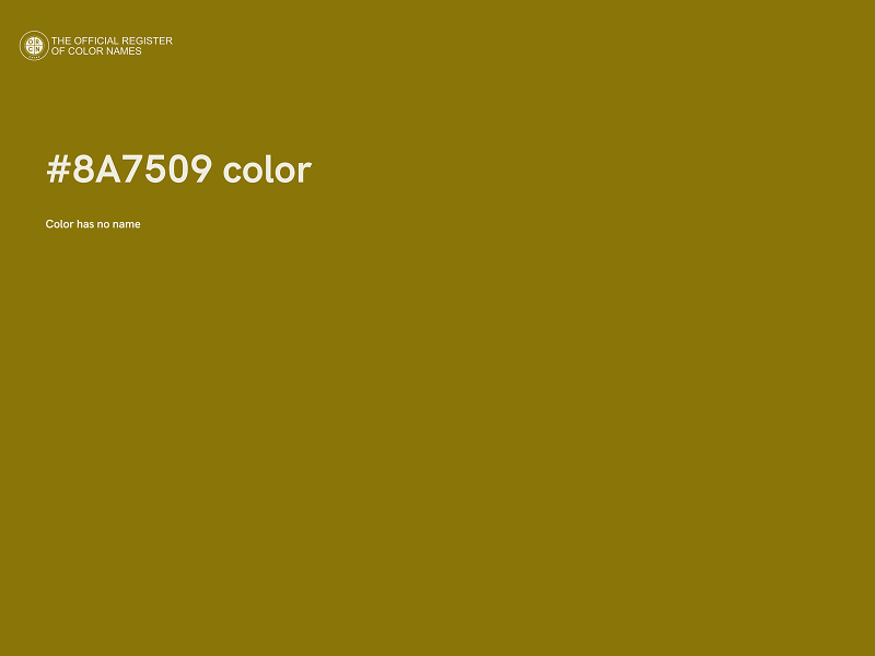 #8A7509 color image