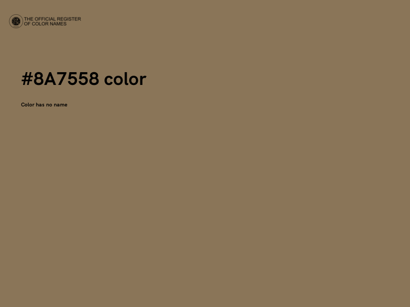 #8A7558 color image