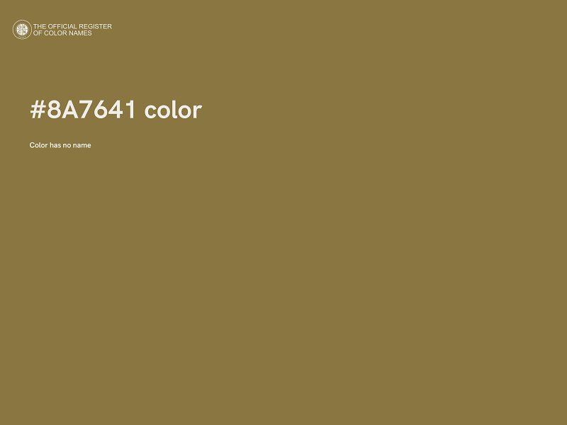#8A7641 color image