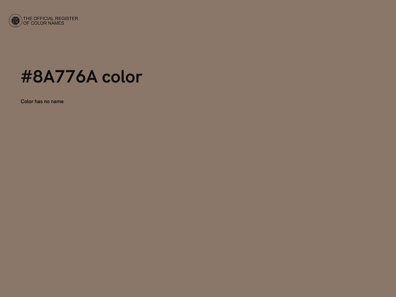 #8A776A color image