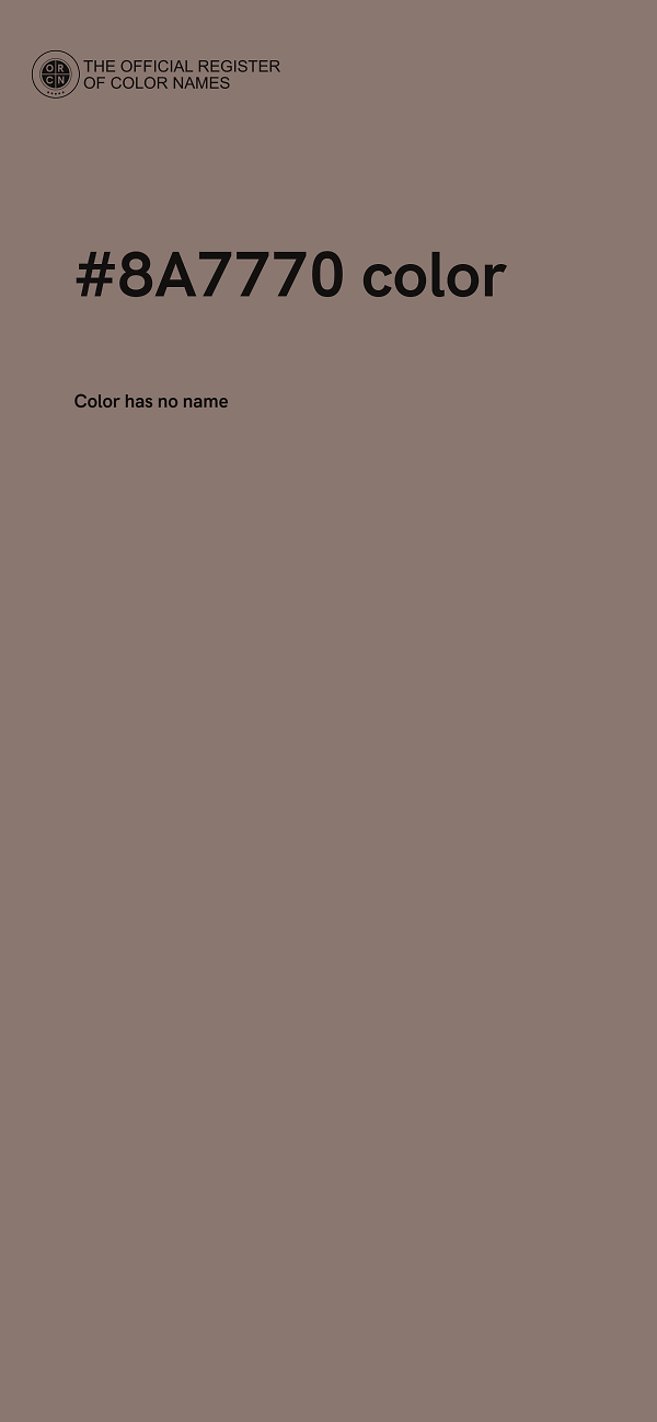 #8A7770 color image