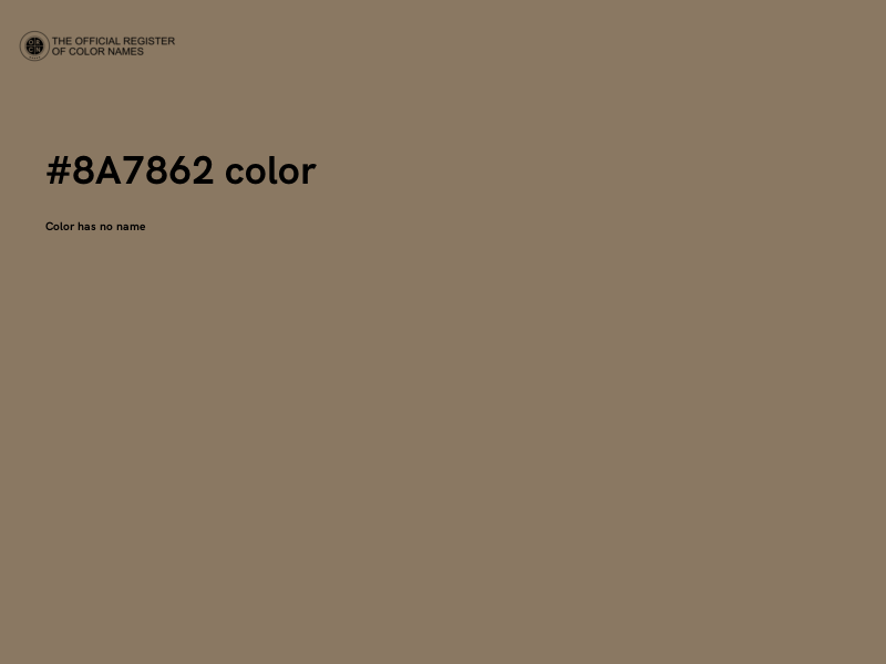 #8A7862 color image