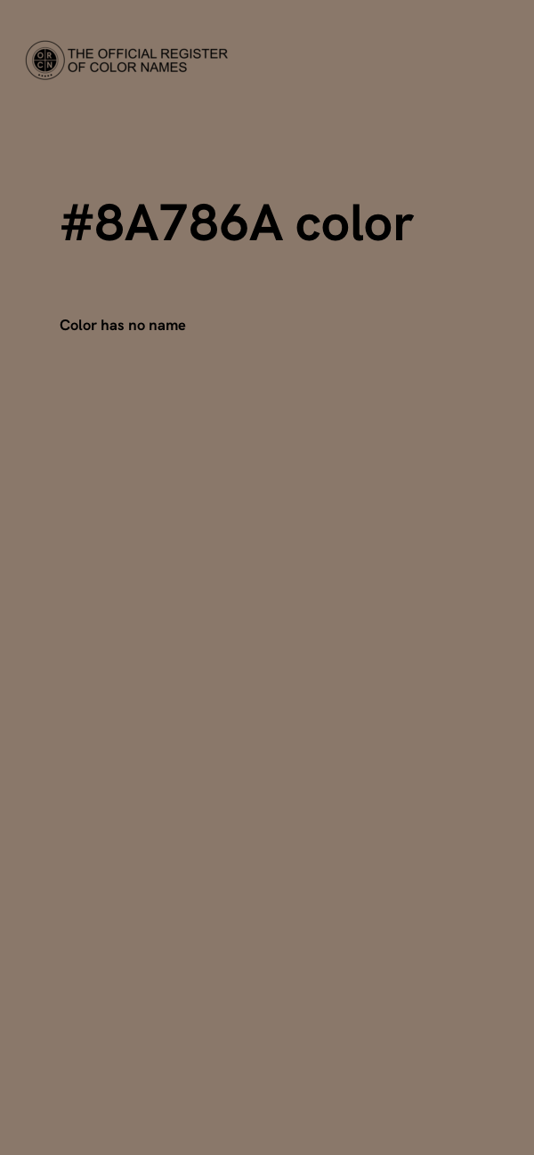 #8A786A color image
