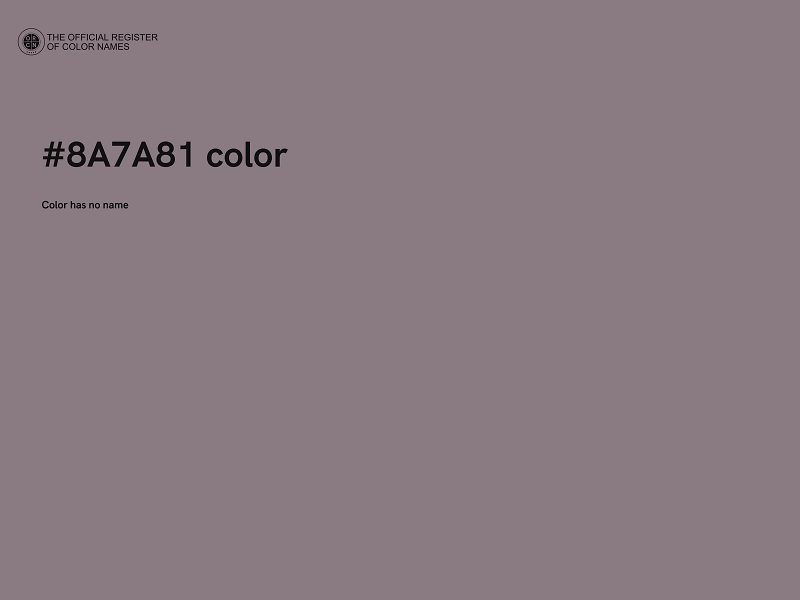#8A7A81 color image