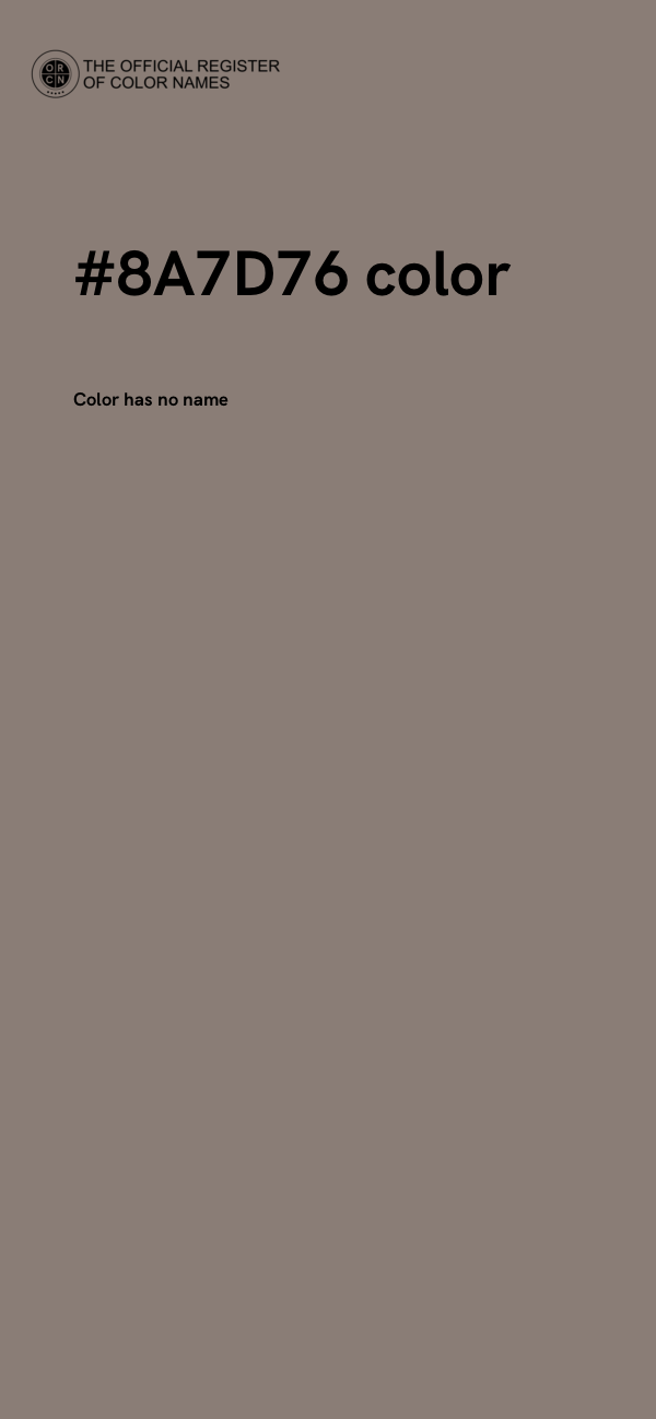 #8A7D76 color image