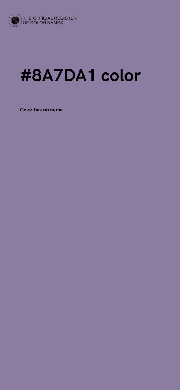 #8A7DA1 color image