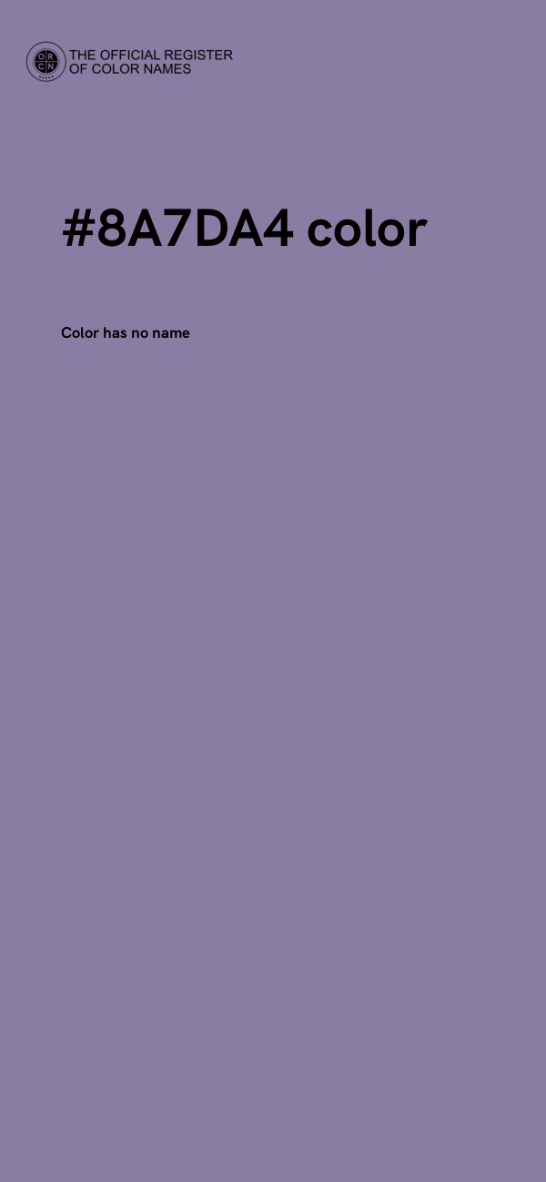 #8A7DA4 color image