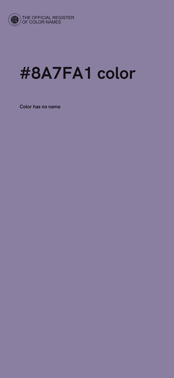 #8A7FA1 color image