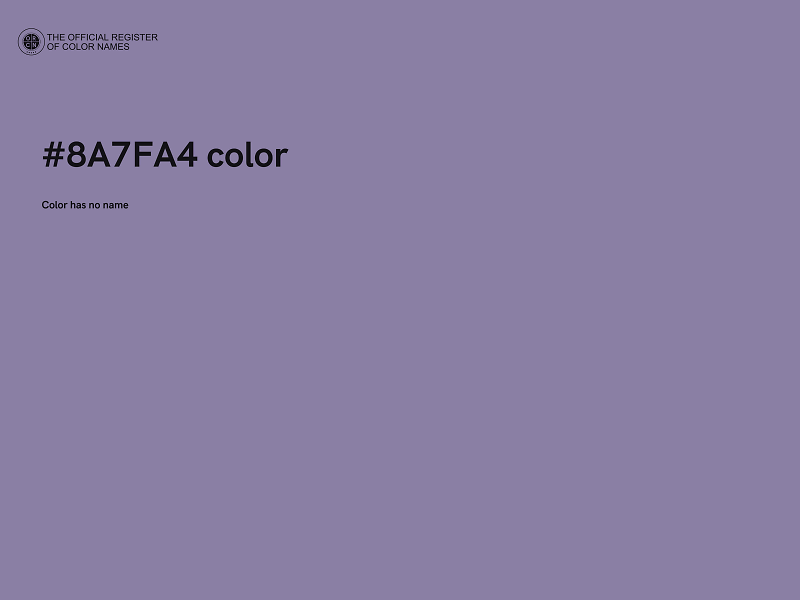 #8A7FA4 color image