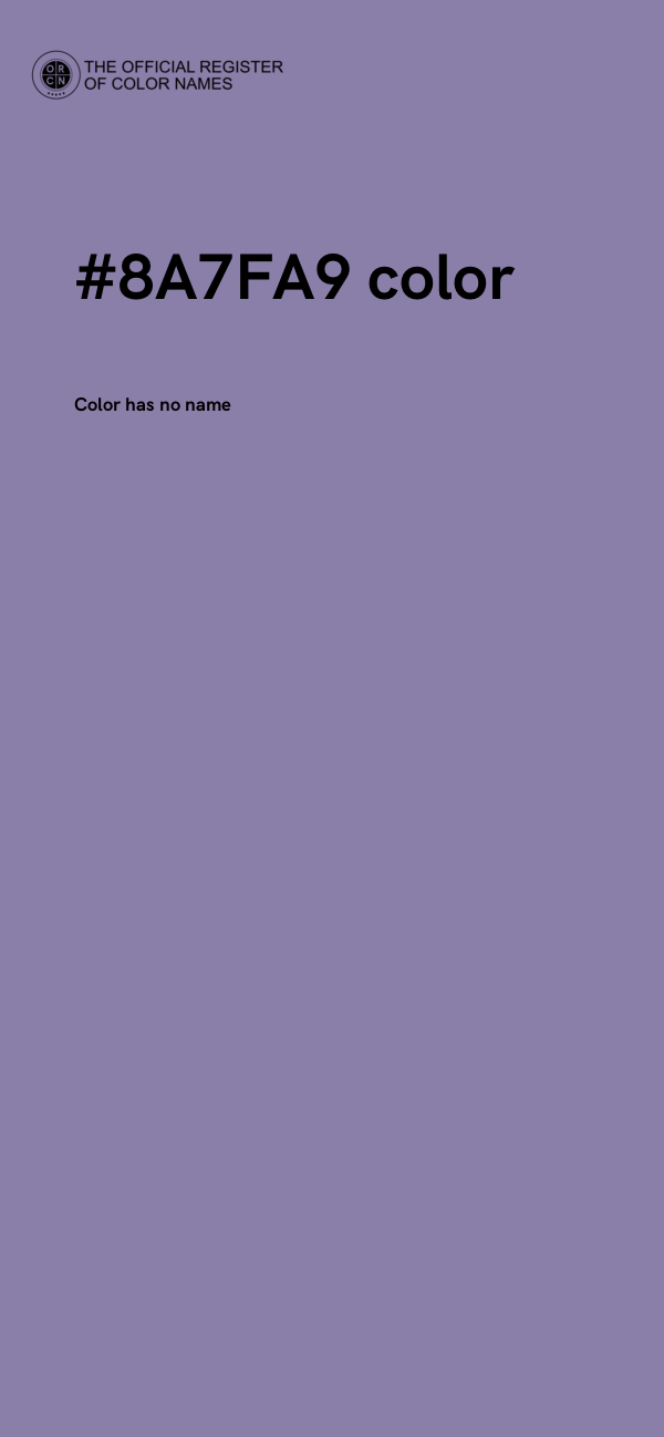 #8A7FA9 color image