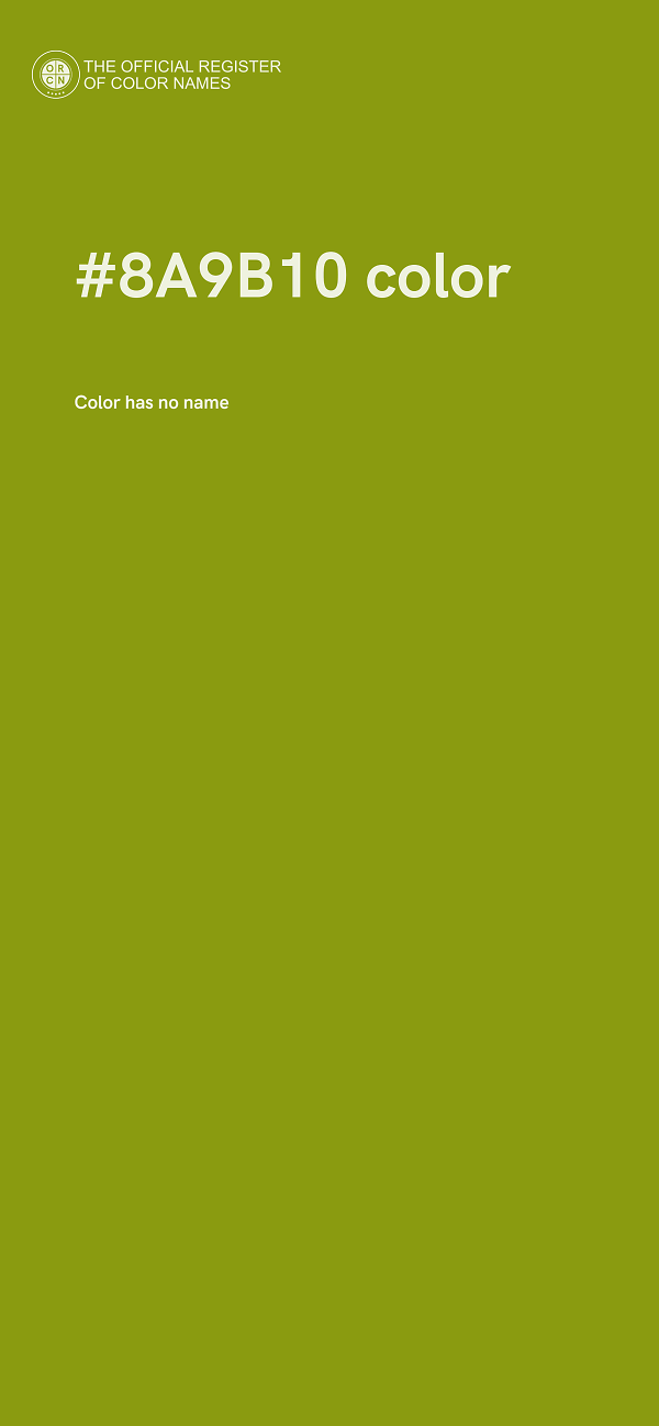 #8A9B10 color image