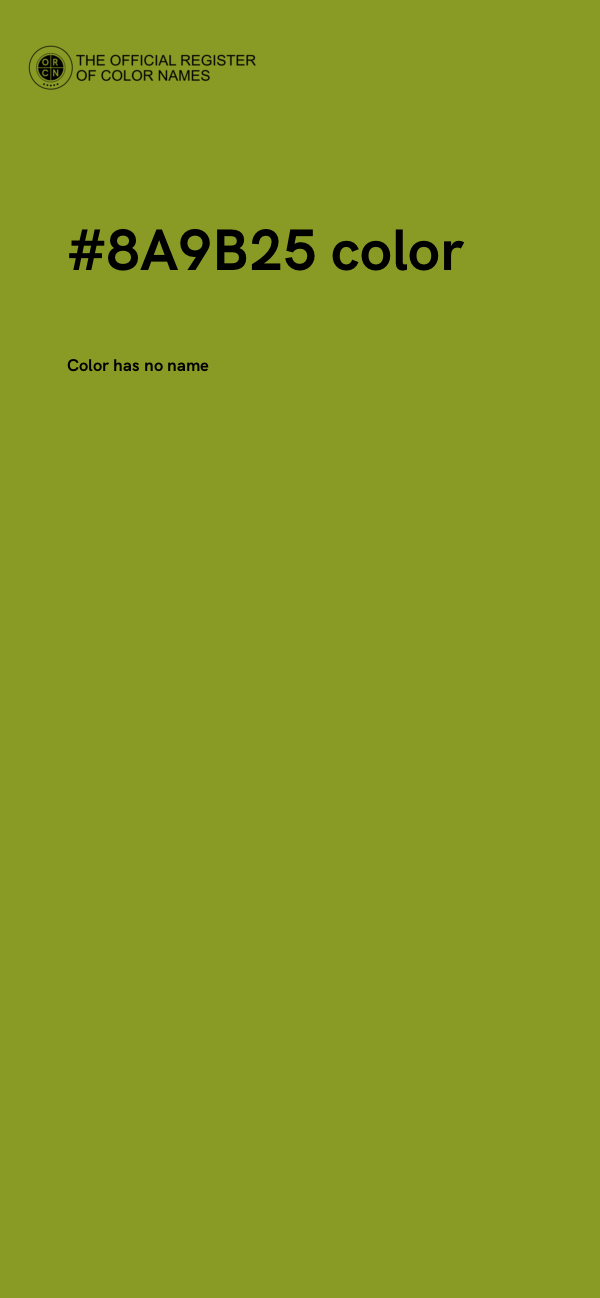 #8A9B25 color image