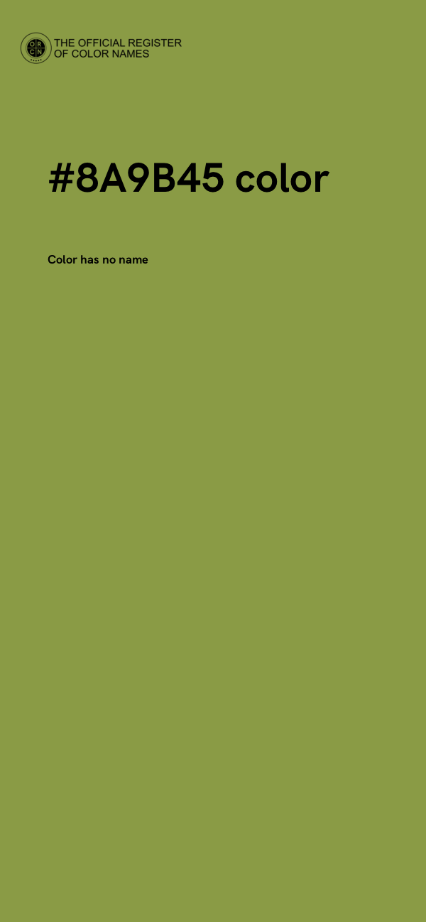 #8A9B45 color image
