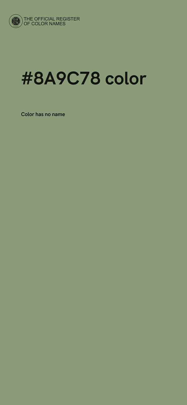 #8A9C78 color image