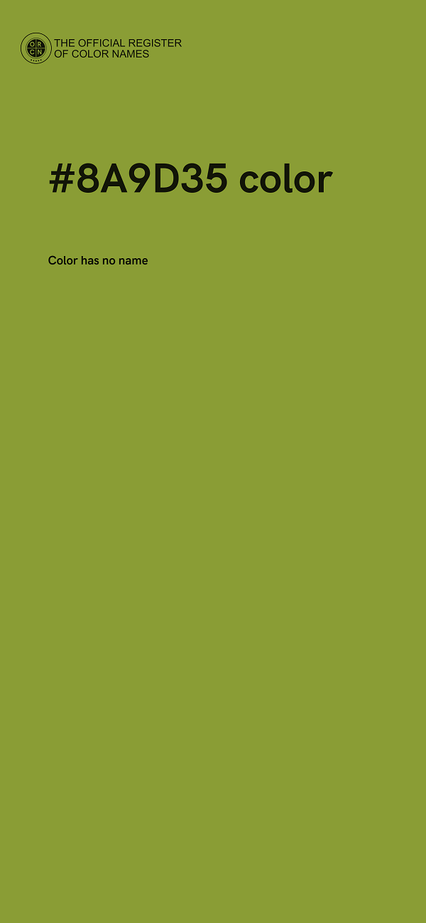 #8A9D35 color image