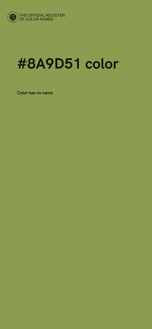 #8A9D51 color image