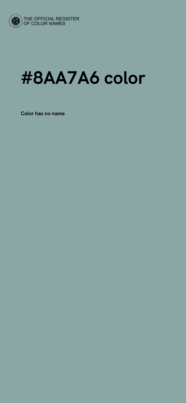 #8AA7A6 color image
