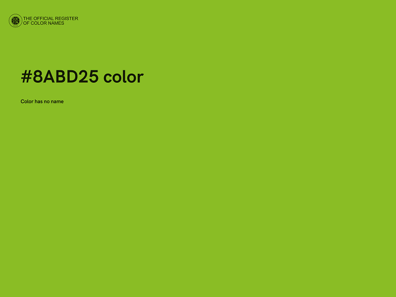 #8ABD25 color image