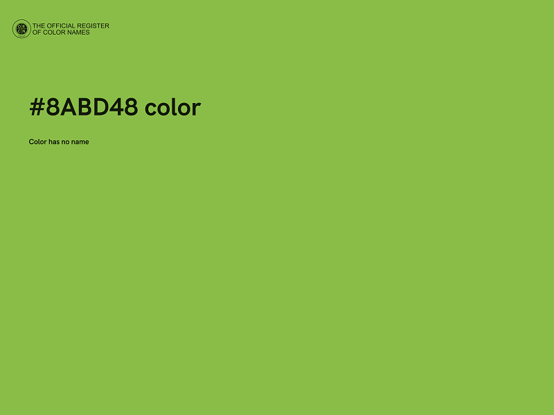 #8ABD48 color image