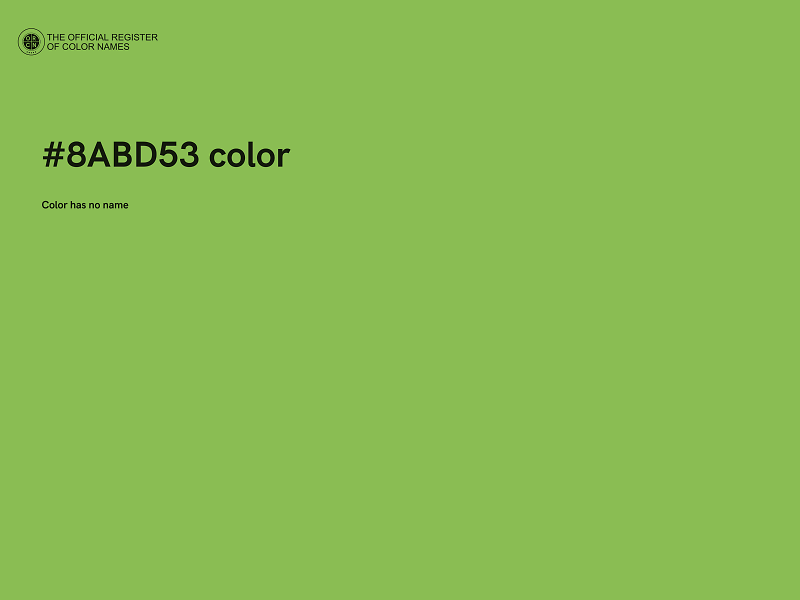 #8ABD53 color image