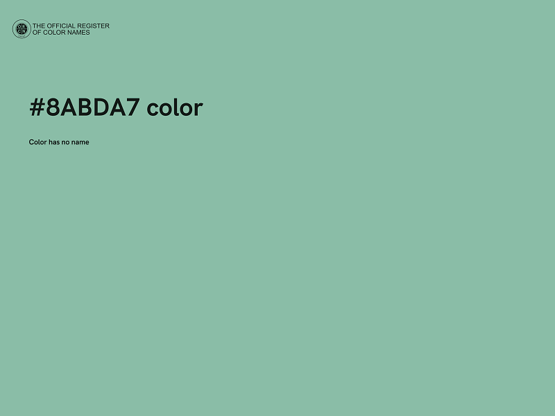 #8ABDA7 color image