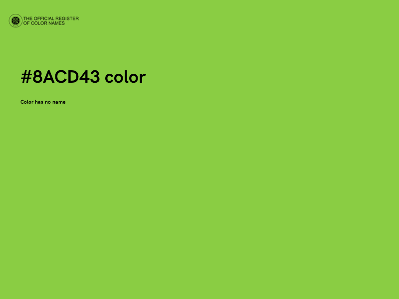 #8ACD43 color image