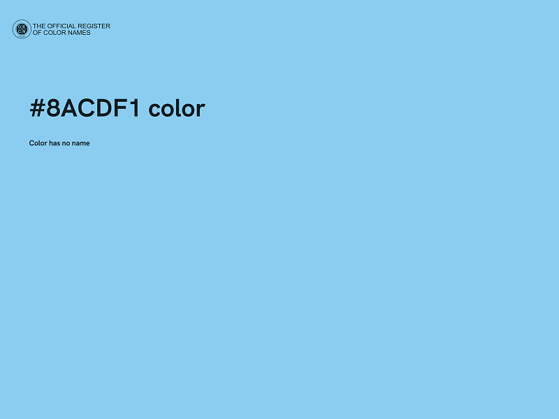#8ACDF1 color image