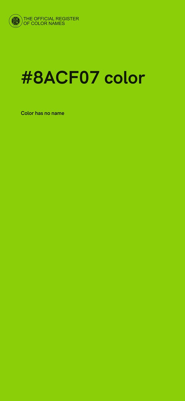 #8ACF07 color image