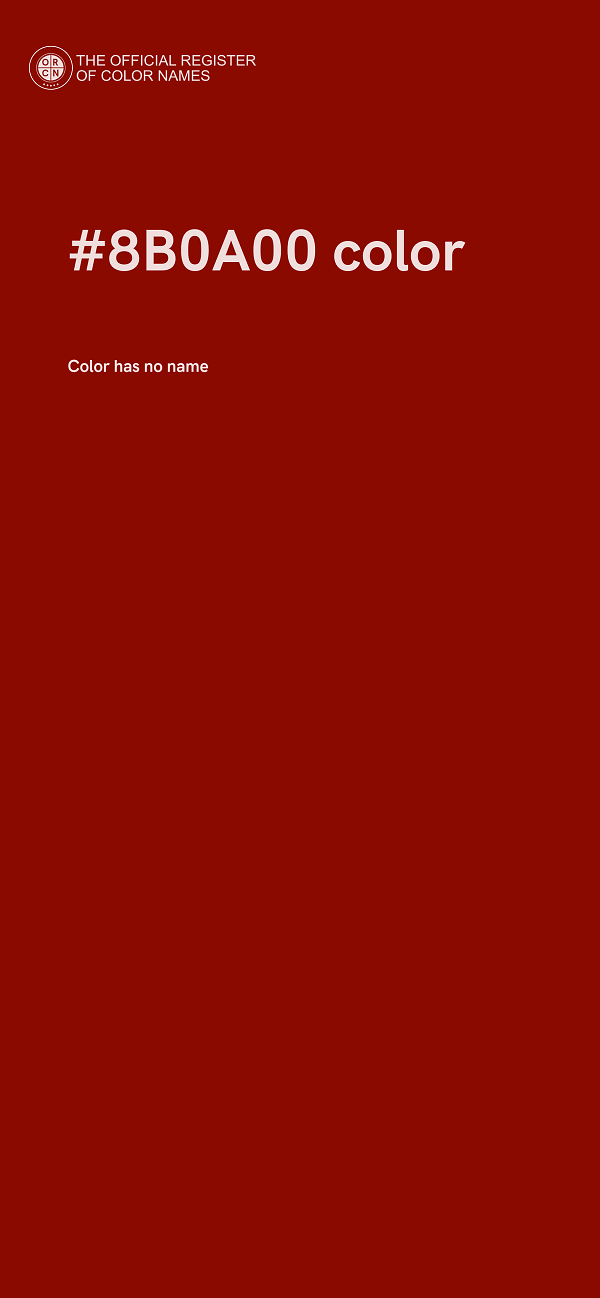 #8B0A00 color image