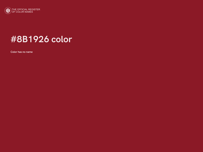 #8B1926 color image