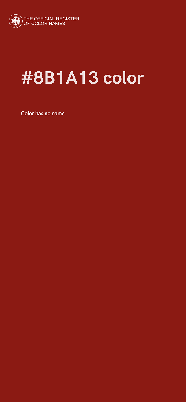 #8B1A13 color image