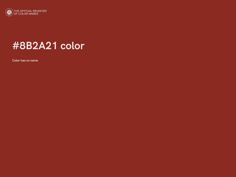 #8B2A21 color image