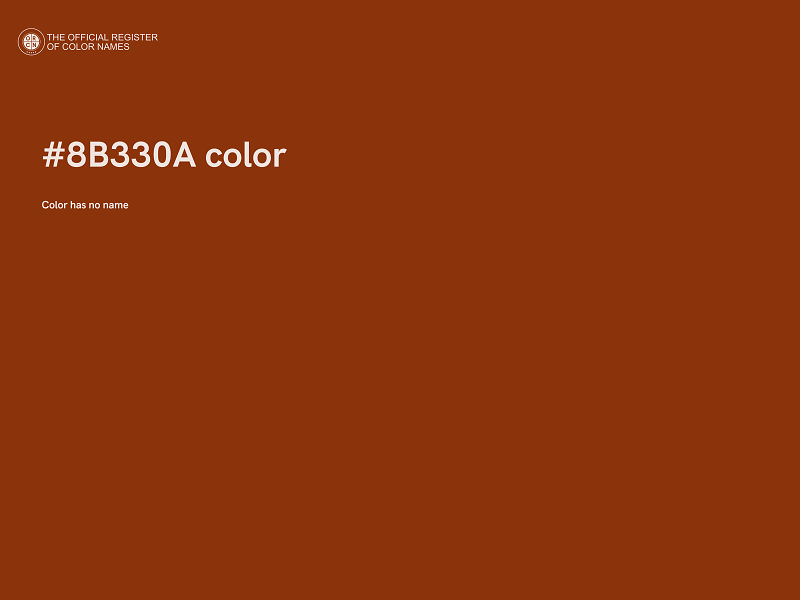 #8B330A color image