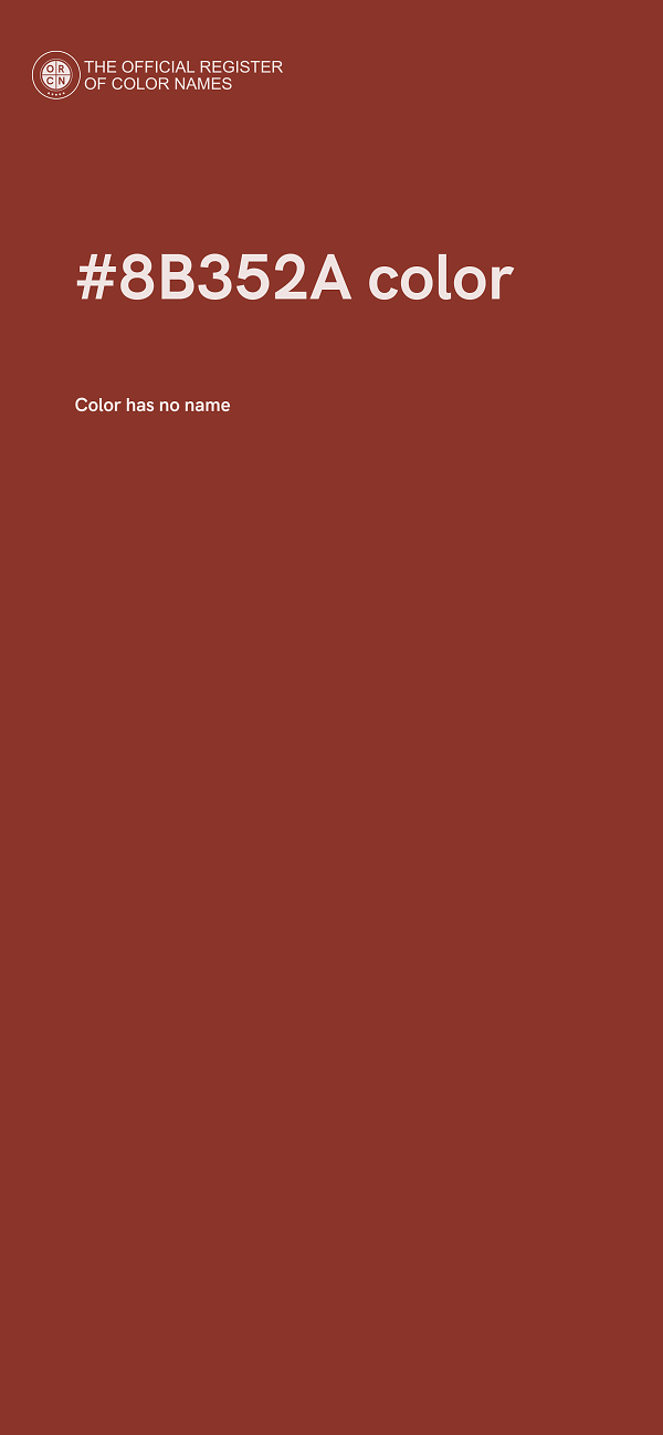 #8B352A color image