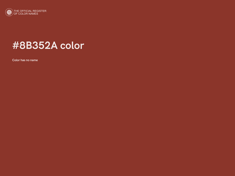 #8B352A color image