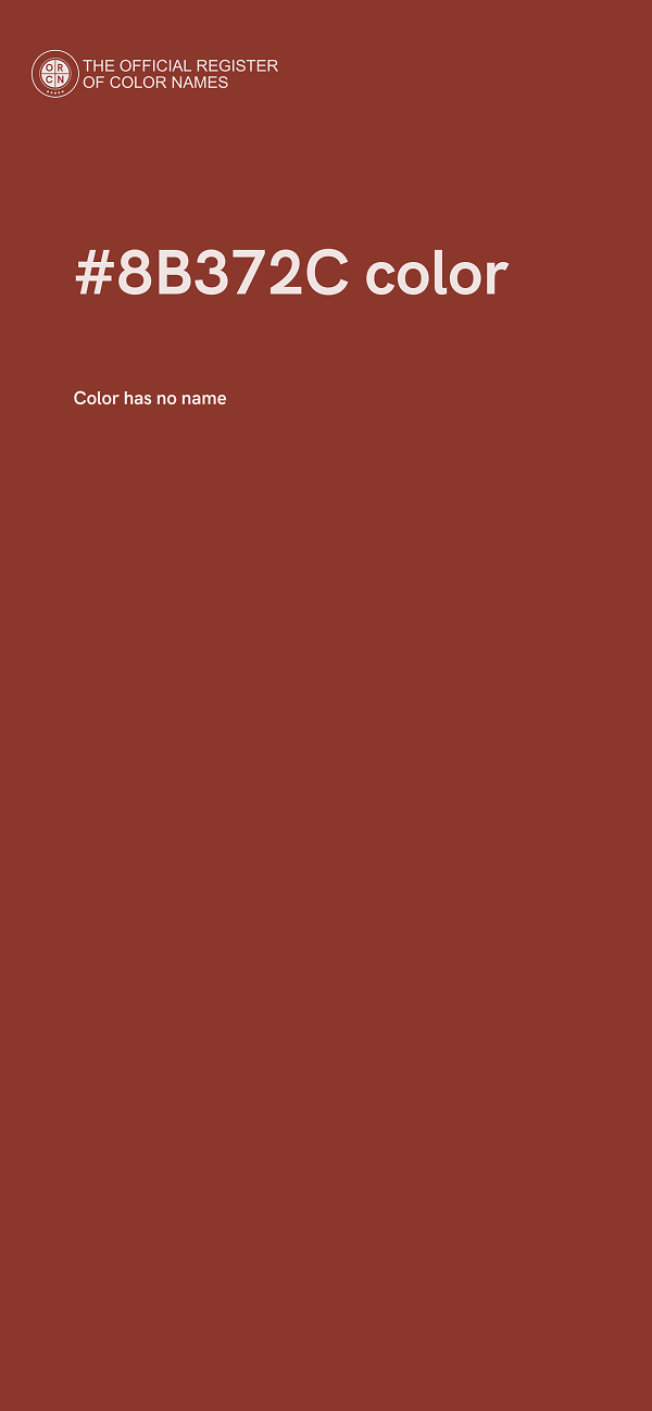 #8B372C color image