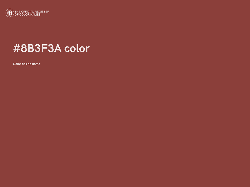 #8B3F3A color image