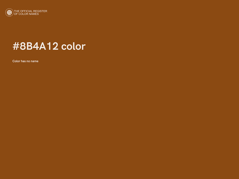 #8B4A12 color image
