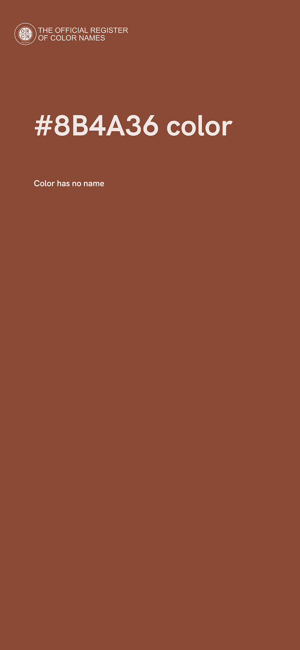 #8B4A36 color image